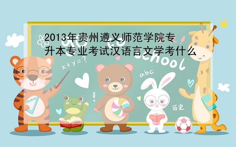 2013年贵州遵义师范学院专升本专业考试汉语言文学考什么