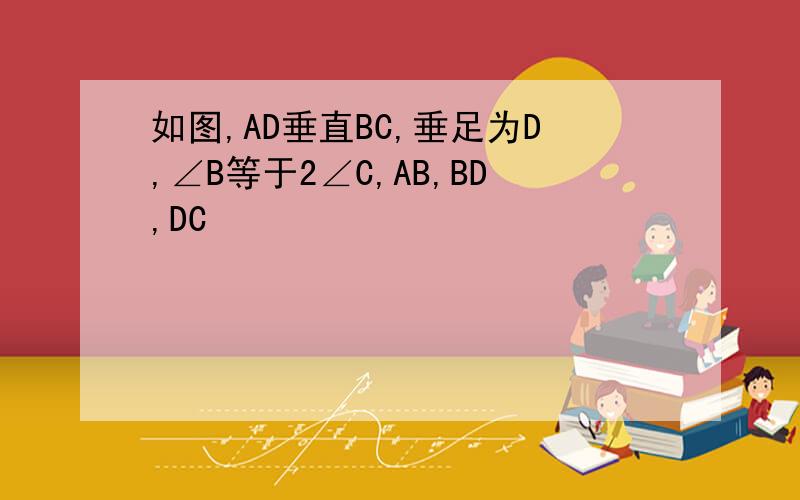 如图,AD垂直BC,垂足为D,∠B等于2∠C,AB,BD,DC