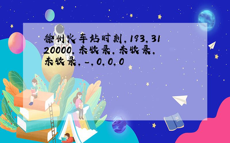 徐州火车站时刻,193,3120000,未收录,未收录,未收录,-,0,0,0
