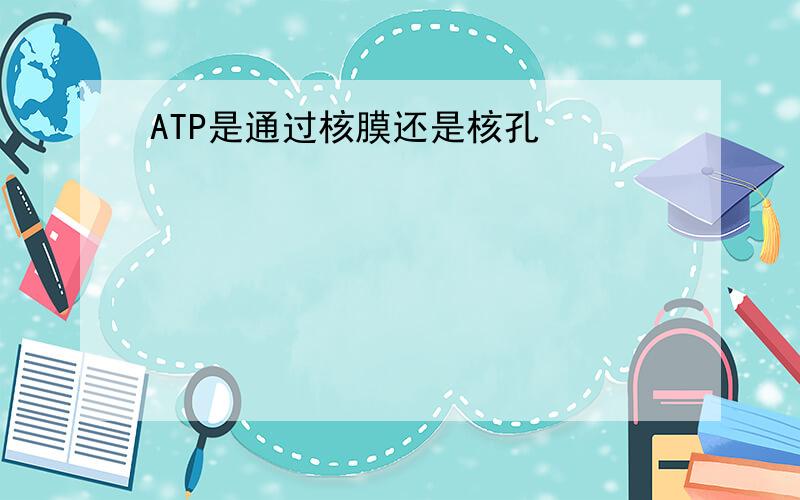 ATP是通过核膜还是核孔