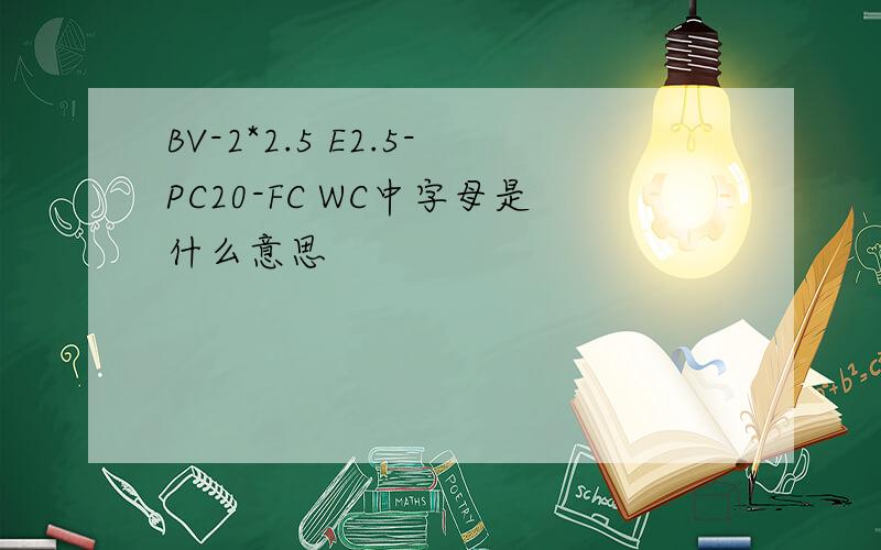 BV-2*2.5 E2.5-PC20-FC WC中字母是什么意思