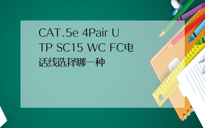 CAT.5e 4Pair UTP SC15 WC FC电话线选择哪一种