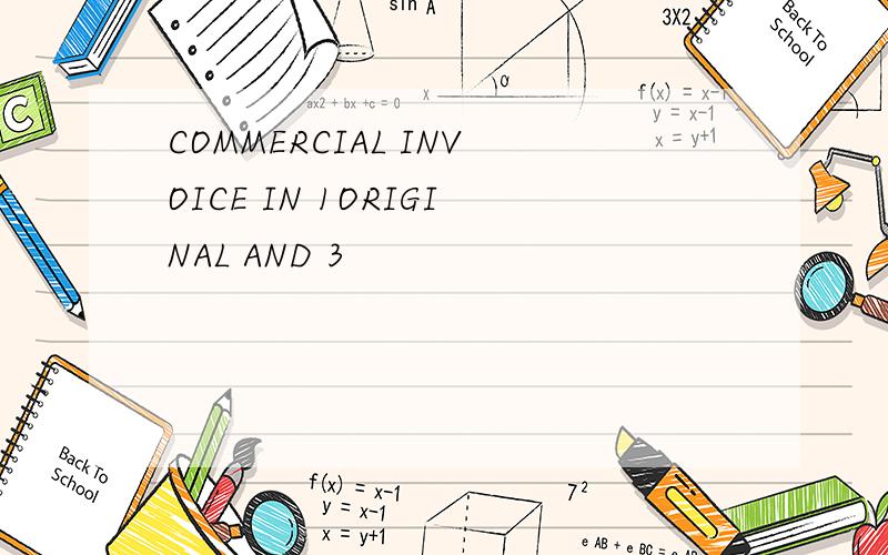 COMMERCIAL INVOICE IN 1ORIGINAL AND 3