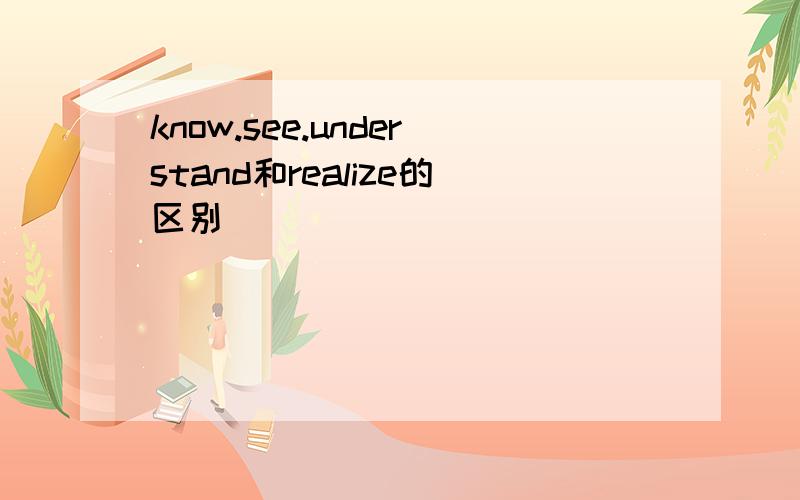 know.see.understand和realize的区别