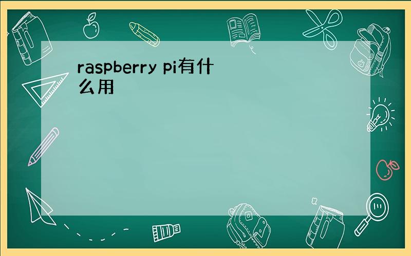 raspberry pi有什么用