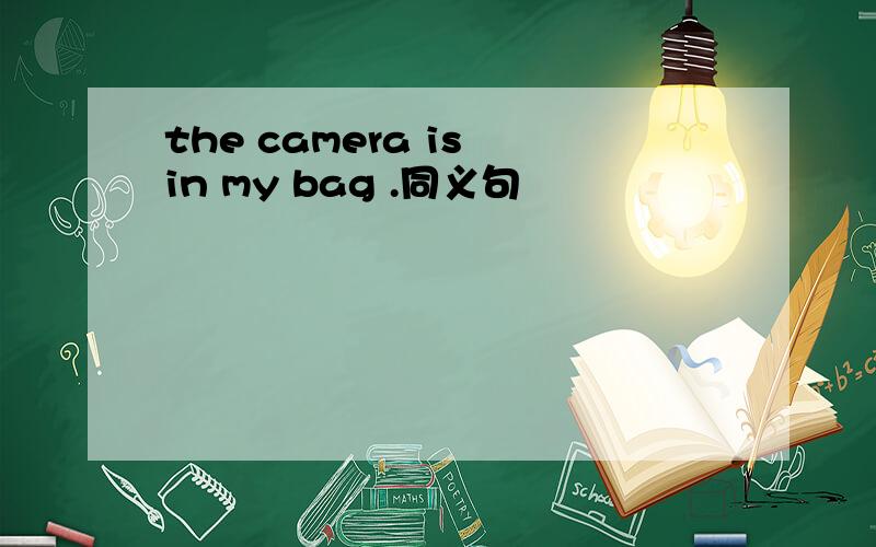 the camera is in my bag .同义句