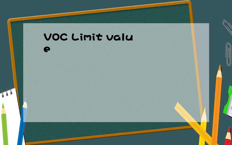 VOC Limit value