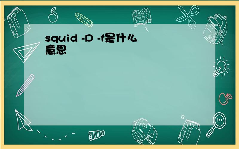 squid -D -f是什么意思