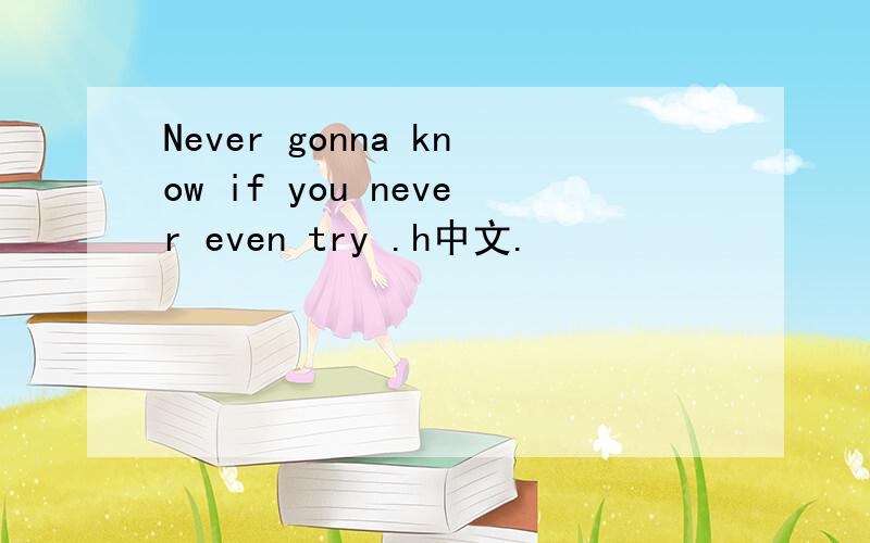 Never gonna know if you never even try .h中文.