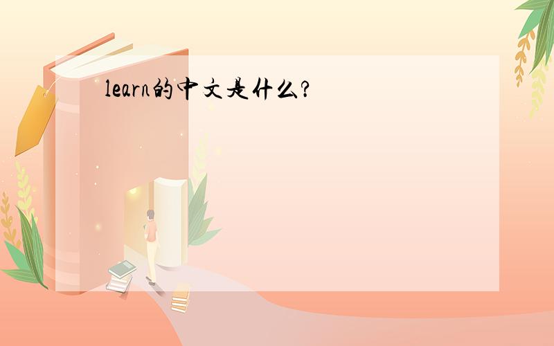 learn的中文是什么?