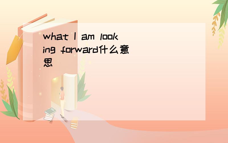 what I am looking forward什么意思