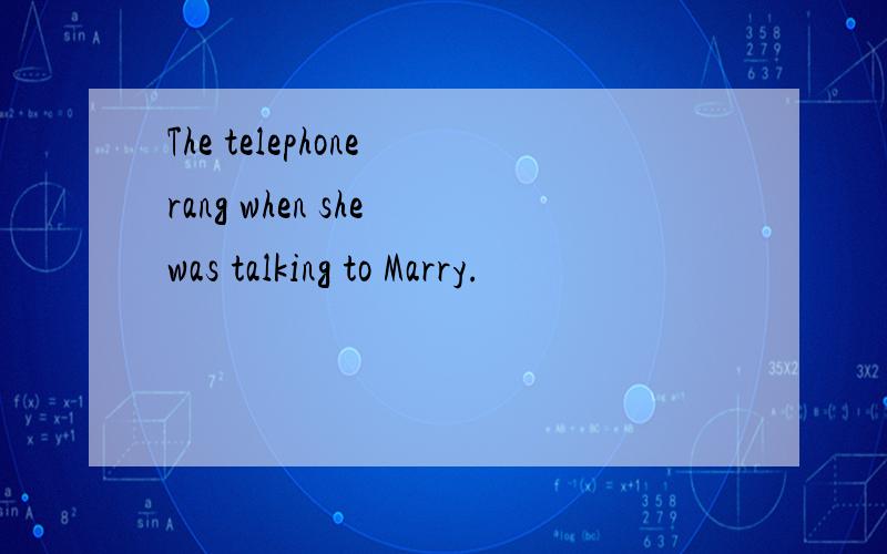 The telephone rang when she was talking to Marry.