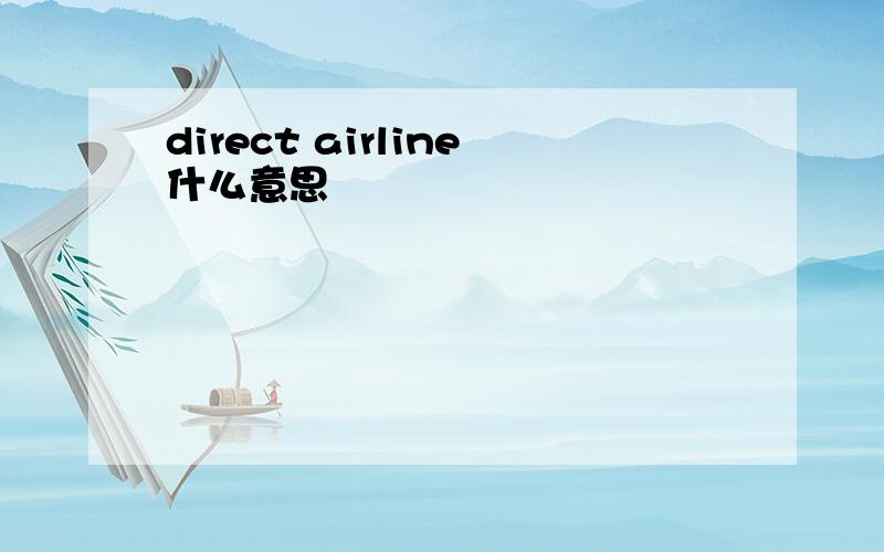 direct airline什么意思