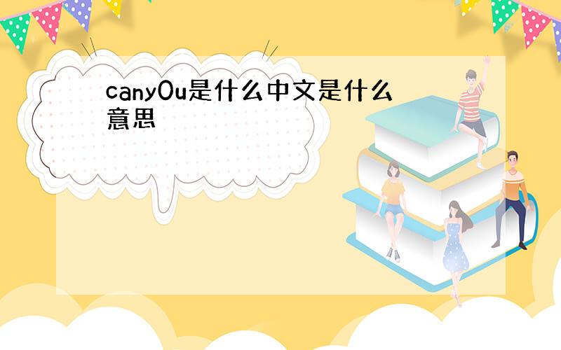 cany0u是什么中文是什么意思