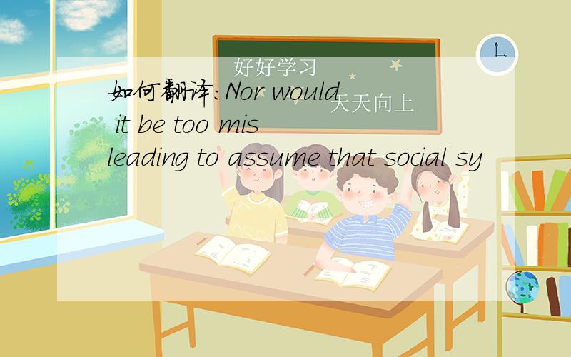 如何翻译：Nor would it be too misleading to assume that social sy