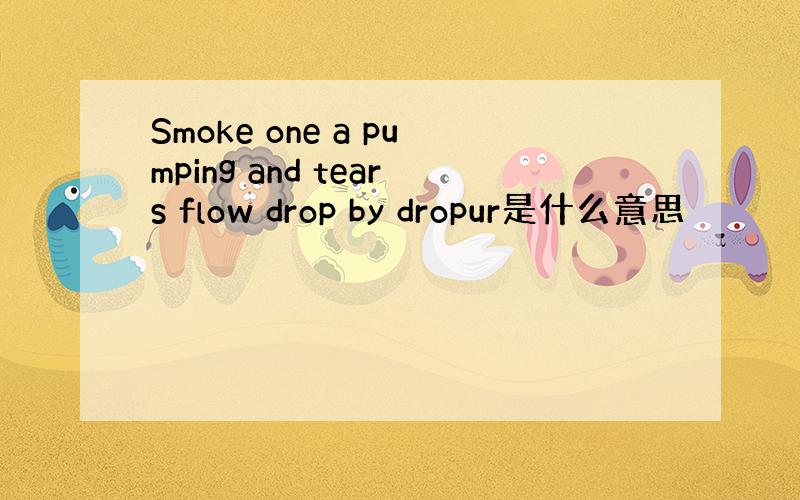 Smoke one a pumping and tears flow drop by dropur是什么意思