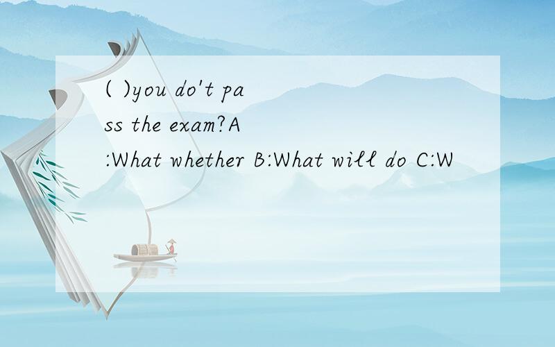 ( )you do't pass the exam?A :What whether B:What will do C:W