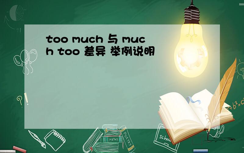 too much 与 much too 差异 举例说明