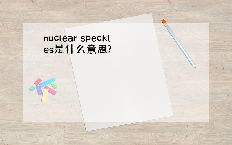 nuclear speckles是什么意思?