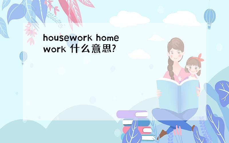 housework homework 什么意思?