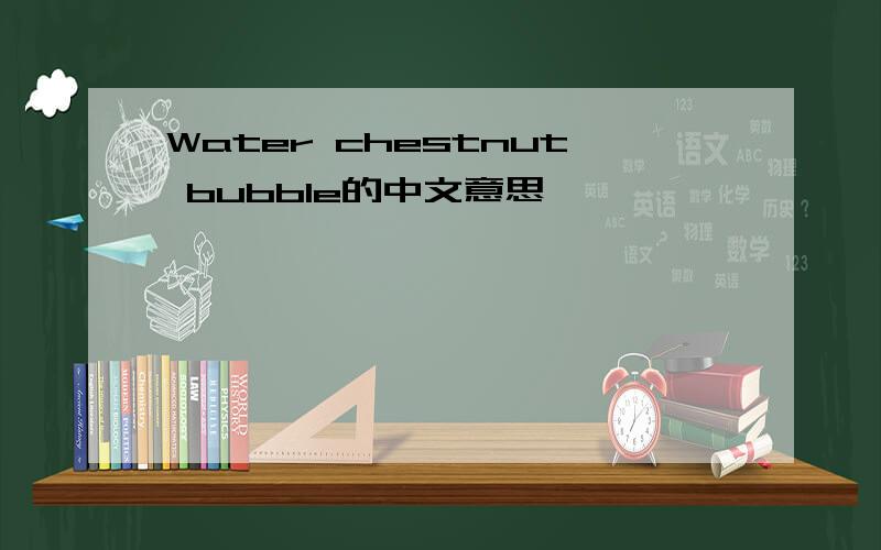 Water chestnut bubble的中文意思