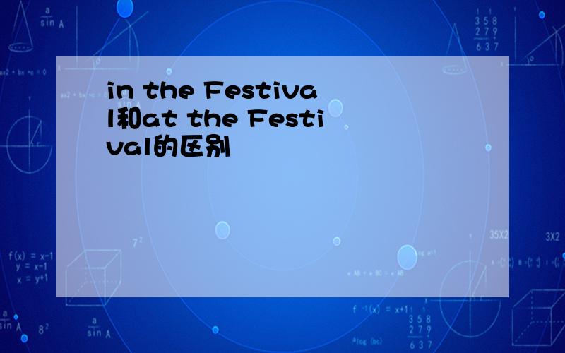 in the Festival和at the Festival的区别
