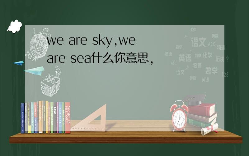 we are sky,we are sea什么你意思,