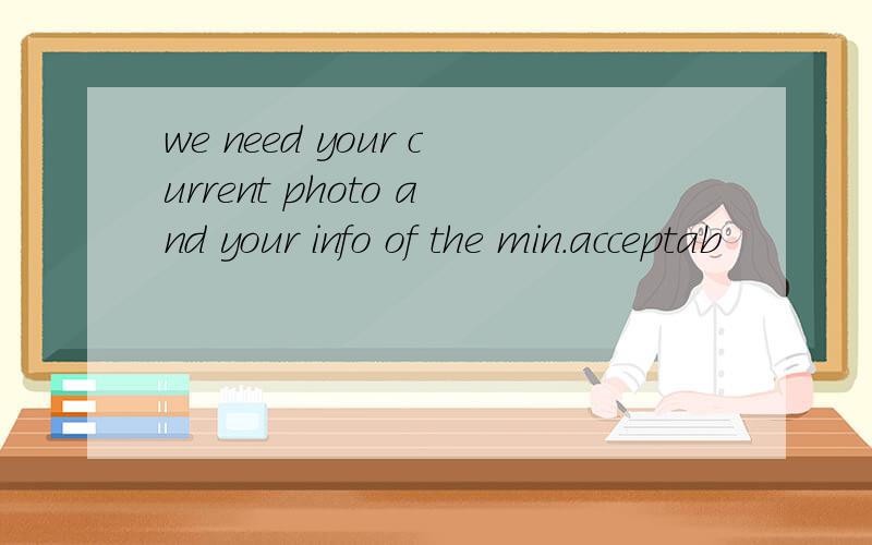 we need your current photo and your info of the min.acceptab