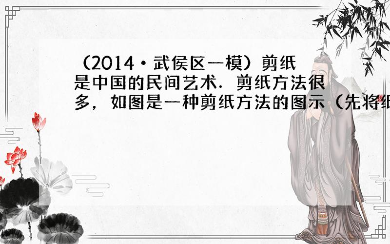 （2014•武侯区一模）剪纸是中国的民间艺术．剪纸方法很多，如图是一种剪纸方法的图示（先将纸折叠，然后再剪，展开后即得到