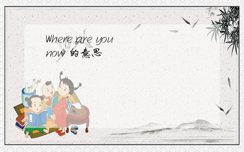 Where are you now 的意思