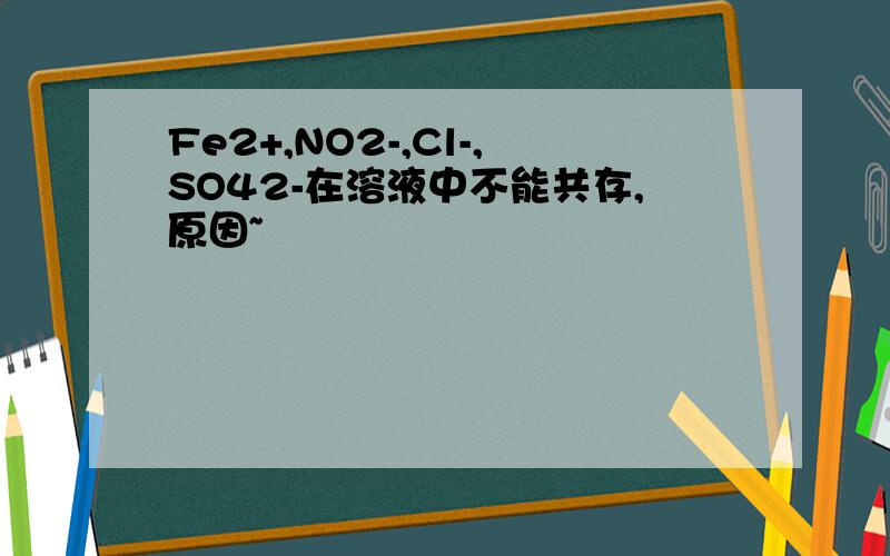 Fe2+,NO2-,Cl-,SO42-在溶液中不能共存,原因~