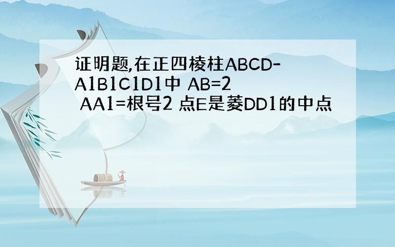 证明题,在正四棱柱ABCD-A1B1C1D1中 AB=2 AA1=根号2 点E是菱DD1的中点