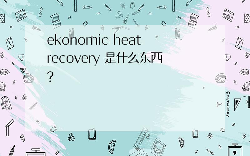 ekonomic heat recovery 是什么东西?