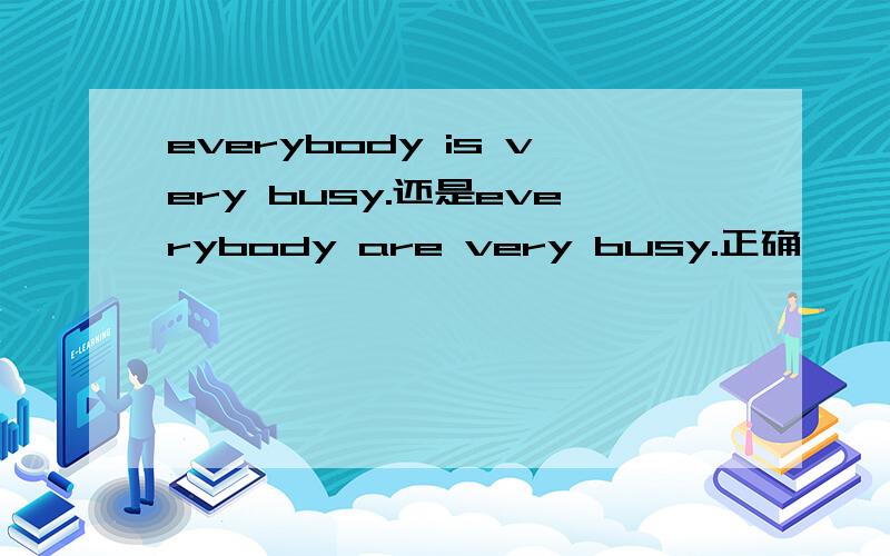 everybody is very busy.还是everybody are very busy.正确
