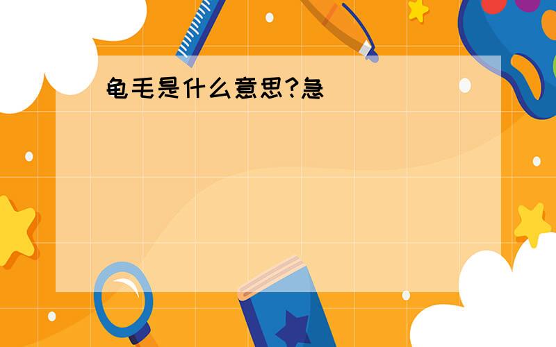 龟毛是什么意思?急