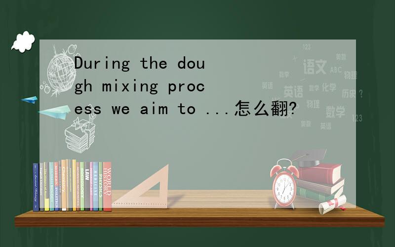 During the dough mixing process we aim to ...怎么翻?