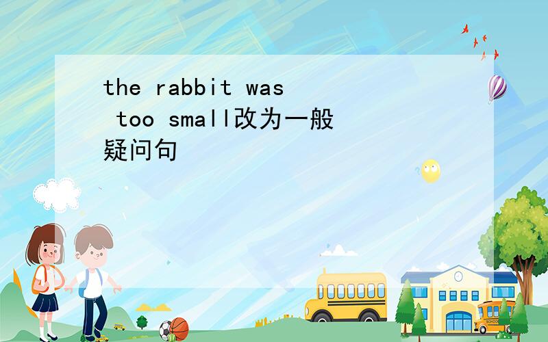 the rabbit was too small改为一般疑问句