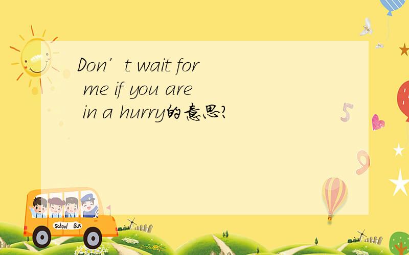 Don’t wait for me if you are in a hurry的意思?