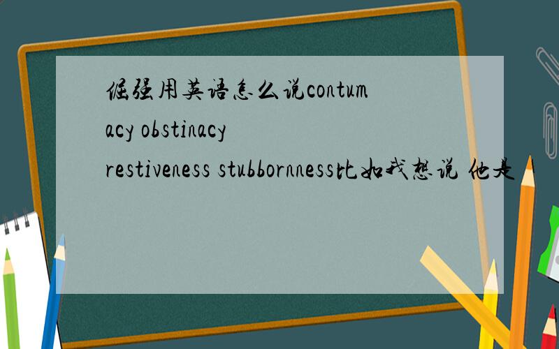 倔强用英语怎么说contumacy obstinacy restiveness stubbornness比如我想说 他是