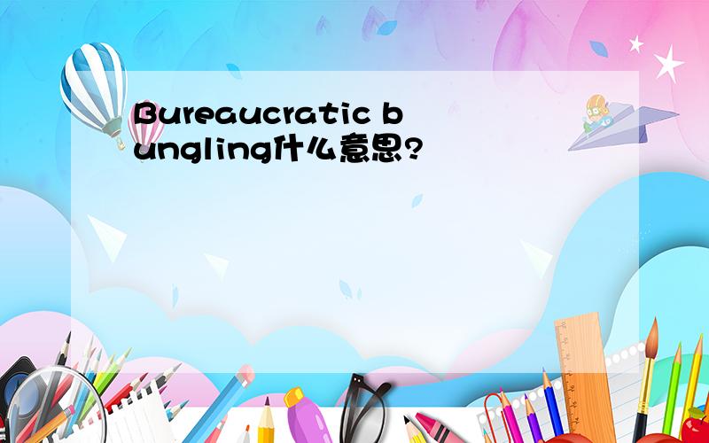 Bureaucratic bungling什么意思?