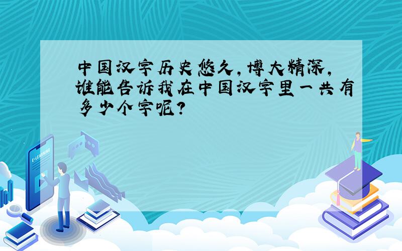 中国汉字历史悠久,博大精深,谁能告诉我在中国汉字里一共有多少个字呢?