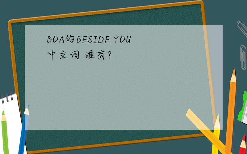 BOA的BESIDE YOU中文词 谁有?
