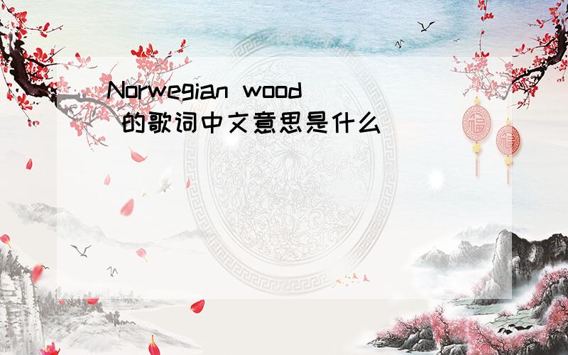 Norwegian wood 的歌词中文意思是什么