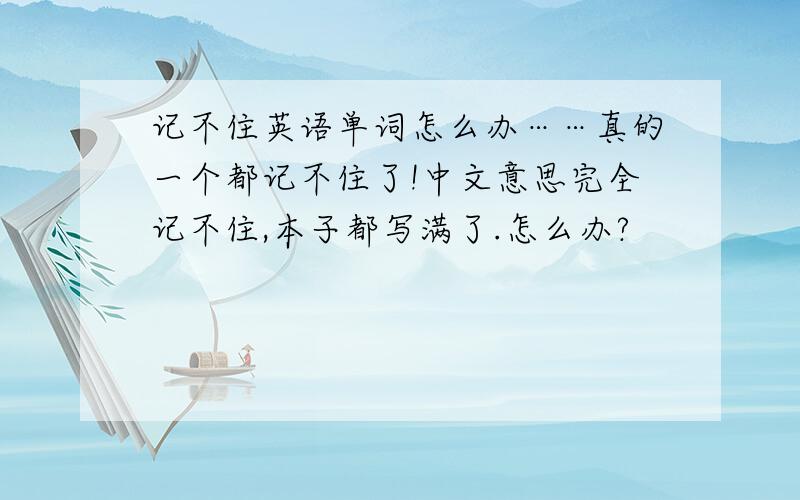 记不住英语单词怎么办……真的一个都记不住了!中文意思完全记不住,本子都写满了.怎么办?