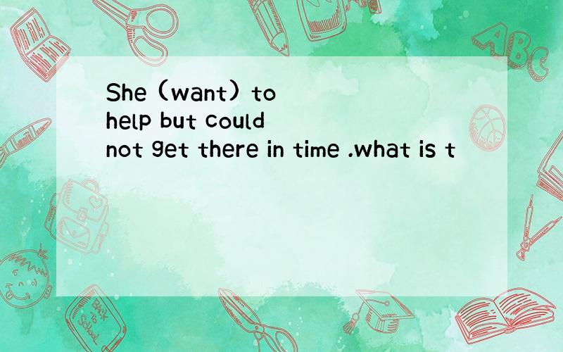 She (want) to help but couldnot get there in time .what is t