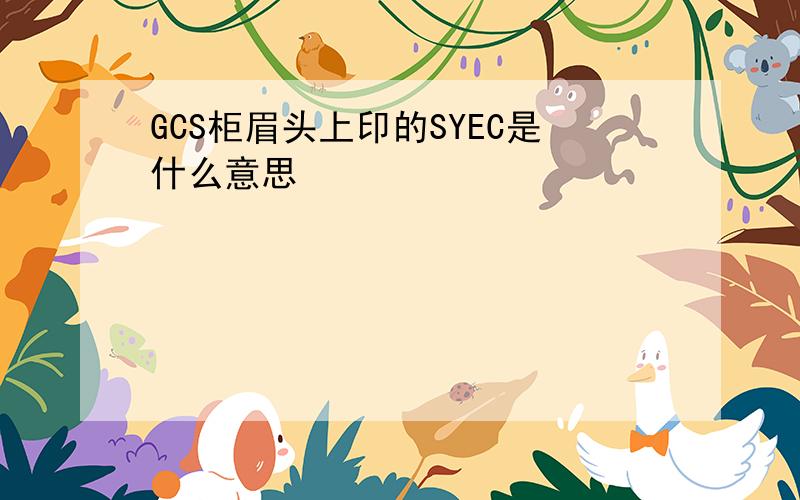 GCS柜眉头上印的SYEC是什么意思