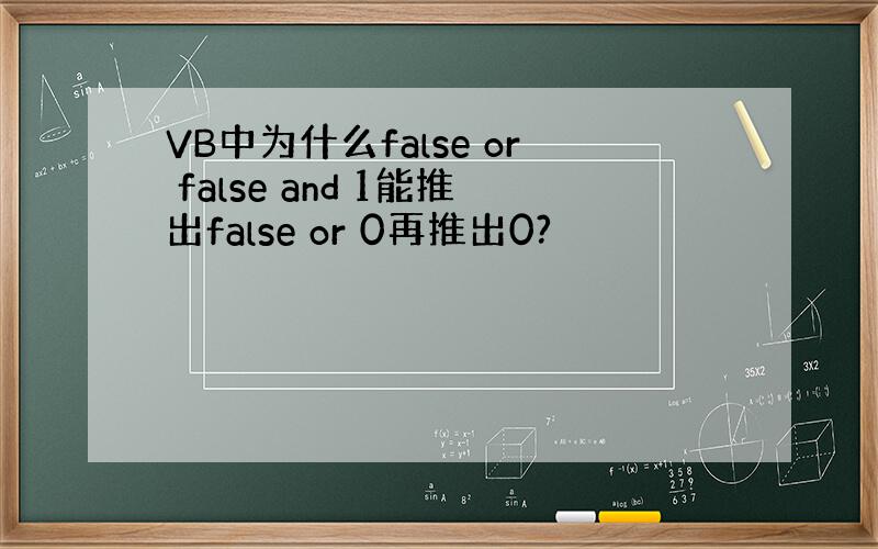 VB中为什么false or false and 1能推出false or 0再推出0?