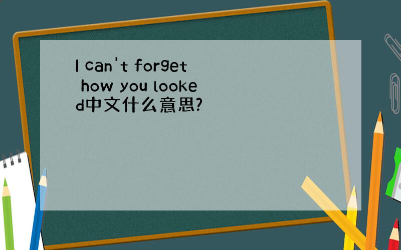 I can't forget how you looked中文什么意思?