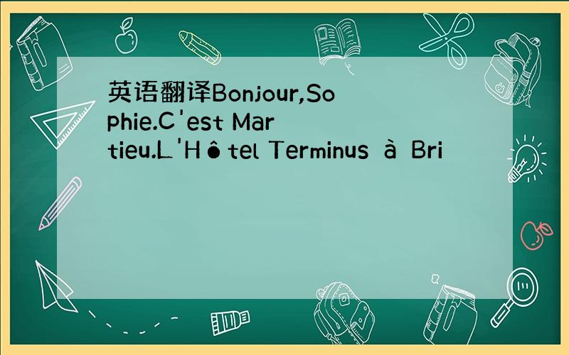 英语翻译Bonjour,Sophie.C'est Martieu.L'Hôtel Terminus à Bri