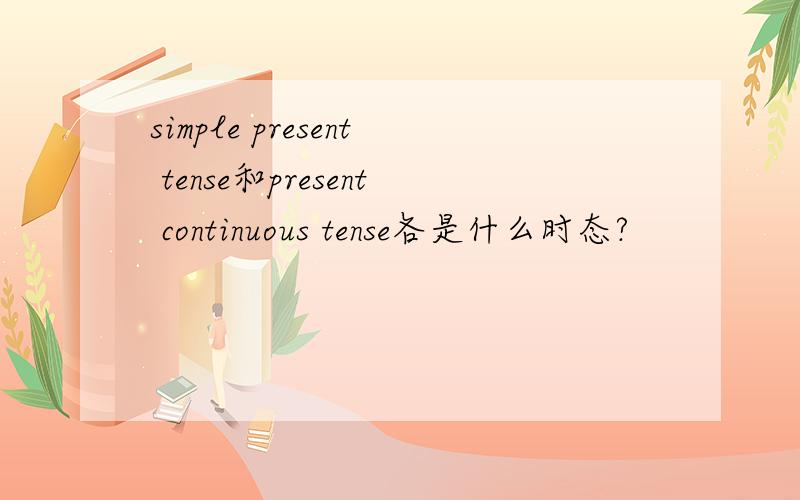 simple present tense和present continuous tense各是什么时态?